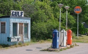 Gulf historisk bensinmack /